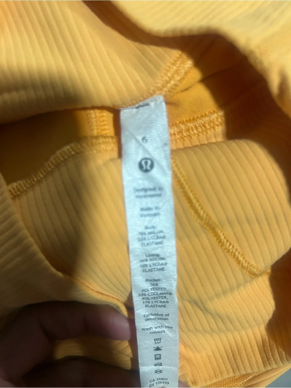 Lululemon Align™ Ribbed High-Rise Leggings Pant 25” Mango Size 6